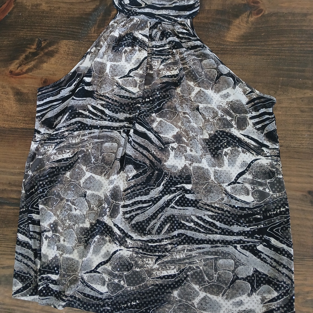 Stylish Black and White Sparkling Halter Top